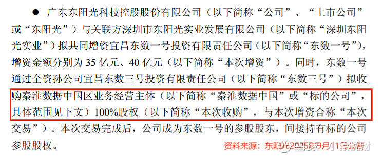 280 亿收购落定！东阳光集团携手秦淮数据激活产业协同新生态
